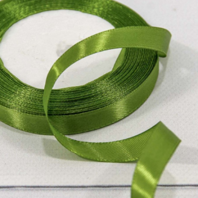 Лента атласная сатин 1.2 см*25 Y Темно-оливковый 562-12/95