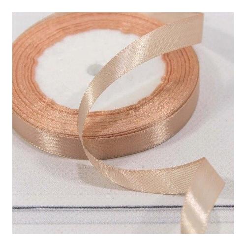 Лента атласная сатин 1.2 см*25 Y Темно-персиковый 562-12/174