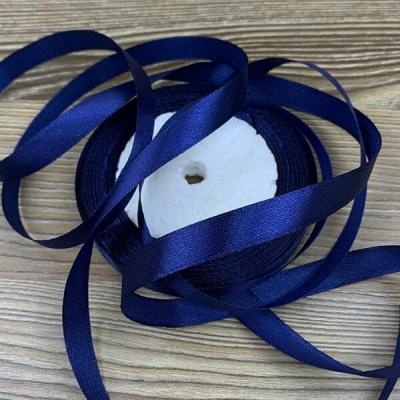 Лента атласная сатин 1.2 см*25 Y Темно-синий 12/38