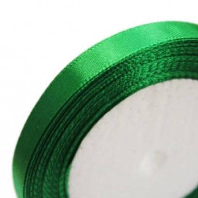 Лента атласная сатин 1.2 см*25 Y Зеленая 12/19