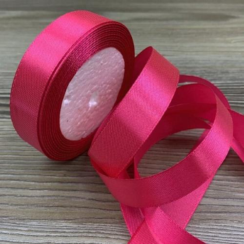 Лента атласная сатин 1.9 см*25 Y Малиновый 19/14