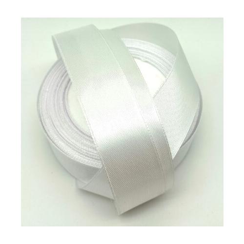 Лента атласная сатин 2.5 см*25 Y Белый 50198