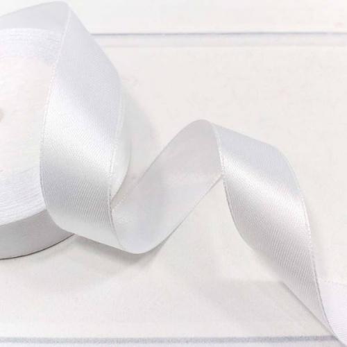 Лента атласная сатин 2.5 см*25 Y Белый 562-25/01