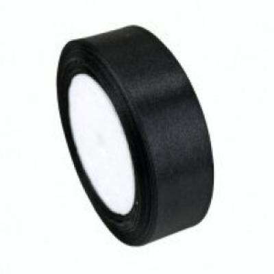 Лента атласная сатин 2.5 см*25 Y Черный 25/39