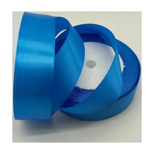Лента атласная сатин 2.5 см*25 Y Капри синий 50199