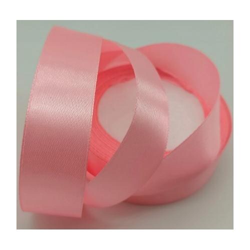 Лента атласная сатин 2.5 см*25 Y Коралловый розовый 50201