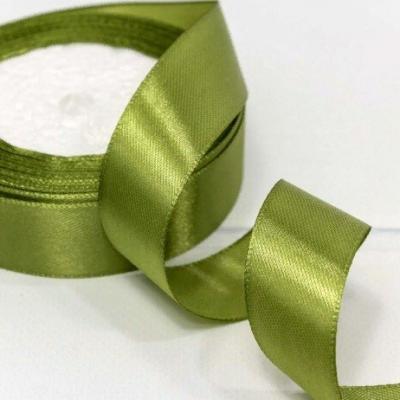 Лента атласная сатин 2.5 см*25 Y Оливковый 562-25/178
