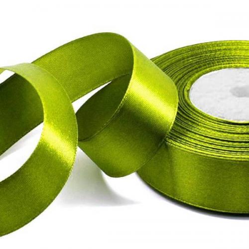 Лента атласная сатин 2.5 см*25 Y Темно-оливковый 562-25/95