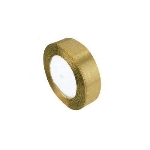 Лента атласная сатин 2.5 см*25 Y Темно-золотой 25/18