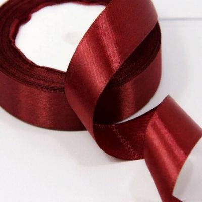 Лента атласная сатин 2.5 см*25 Y Темный красно-коричневый 25/124