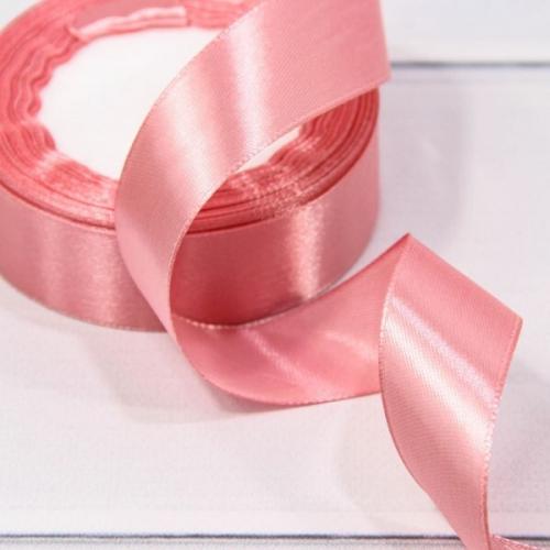 Лента атласная сатин 2.5 см*25 Y Умеренный розовый 562-25/75