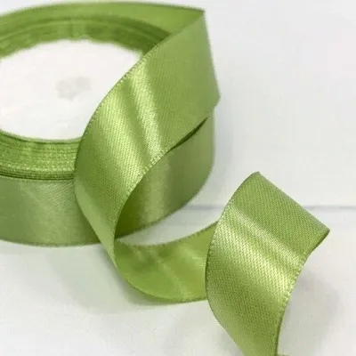Лента атласная сатин 2.5 см*25 Y Хаки 562-25/100