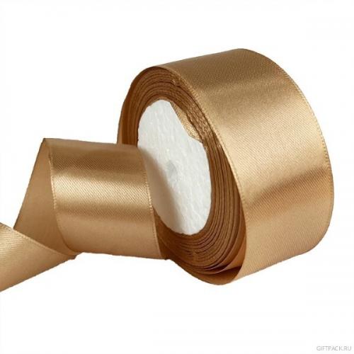 Лента атласная сатин 3.8 см*25 Y Бежевый 38/71