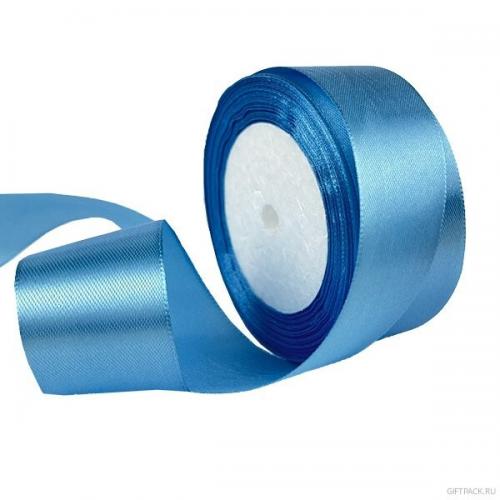 Лента атласная сатин 3.8 см*25 Y Голубой 38/70