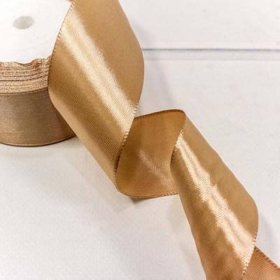 Лента атласная сатин 3.8 см*25 Y Перламутрово-бежевый 562-38/67