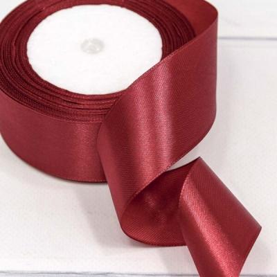 Лента атласная сатин 3.8 см*25 Y Пурпурно-красный 38/33