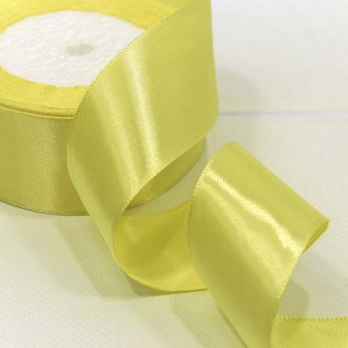 Лента атласная сатин 3.8 см*25 Y Светло-желтый 562-38/10