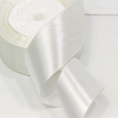 Лента атласная сатин 3.8 см*25 Y Теплый белый 562-38/42