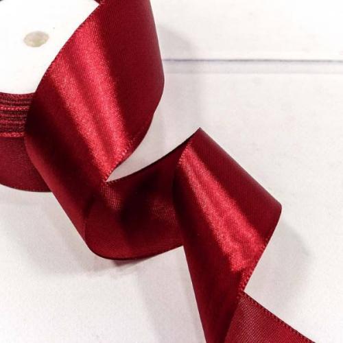 Лента атласная сатин 3.8 см*25 Y Вишневый 562-38/86