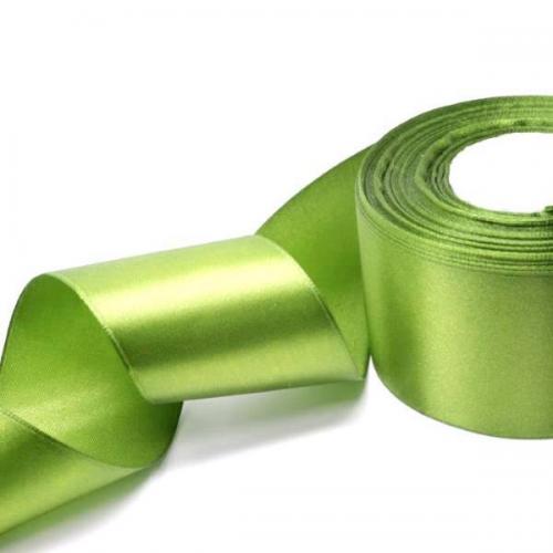 Лента атласная сатин 3.8 см*25 Y Ярко-салатовый 555-38/57