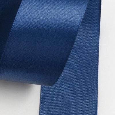 Лента атласная сатин 4 см 25 Y Темно-синий 172196