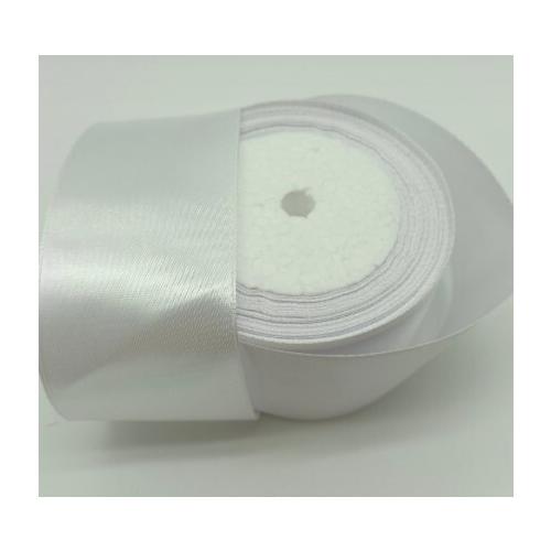 Лента атласная сатин 5 см*25 Y Белый 50211