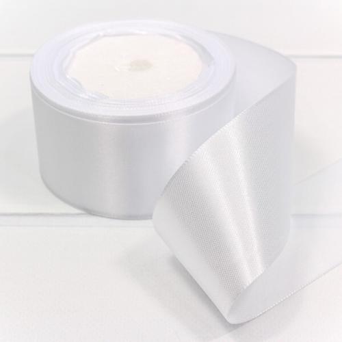 Лента атласная сатин 5 см*25 Y Белый 562-50/01