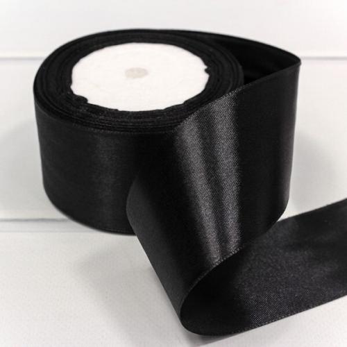 Лента атласная сатин 5 см*25 Y Черный 562-50/39