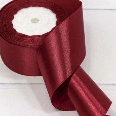 Лента атласная сатин 5 см*25 Y Темно-красный 562-50/86
