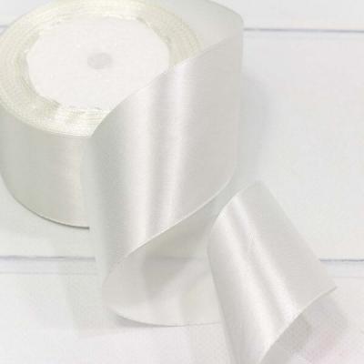 Лента атласная сатин 5 см*25 Y Теплый белый 562-50/42