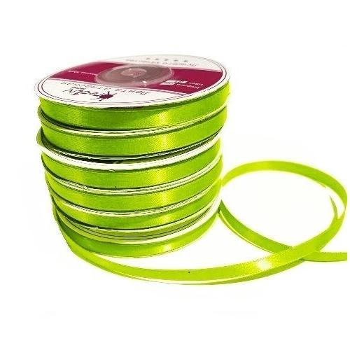Лента атласная сатин 6 мм*27 м Салатовый 27236
