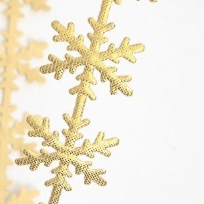 Лента фигурная 2.5 см*20 ярд 'Снежинки' золото 171264