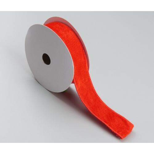 Лента новогодняя декоративная 3.8*10 ярд Красный 50152