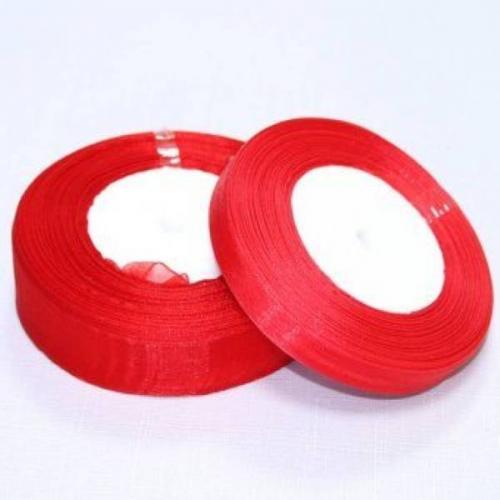 Лента органза 1.2 см*50 Y Красная 10 шт/уп 53523к