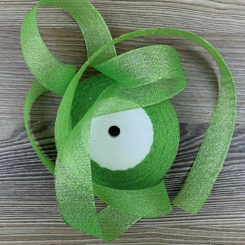 Лента парча с блеском 2.5 см*25 Y Салатовая 5 шт/уп