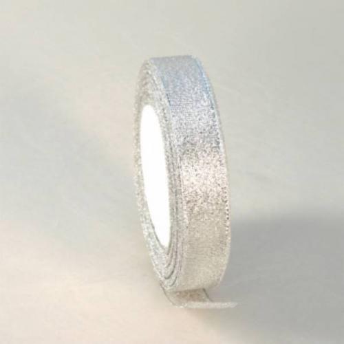 Лента парча с блеском 2.5 см*25 Y Серебряный 53703