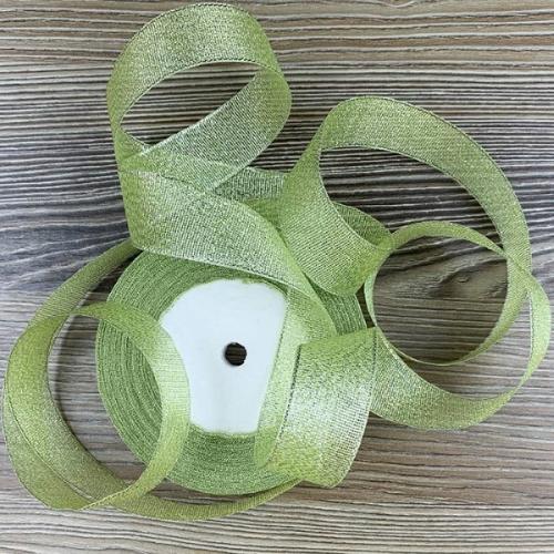 Лента парча с блеском 2.5 см*25 Y Желтая 5 шт/уп