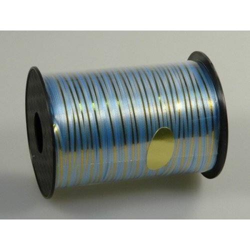 Лента полипропиленовая 'NARK ISS' бабина с золотой полосой 0.5 см*250 ярд Голубой 531379