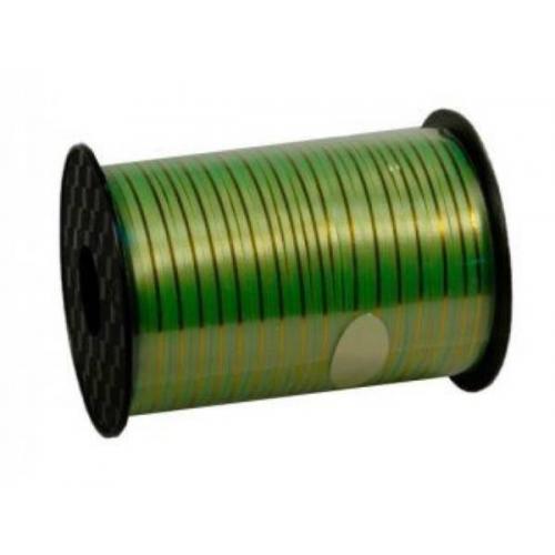 Лента полипропиленовая 'NARK ISS' бобина с золотой полосой 0.5 см*250 ярд Зеленый 531378