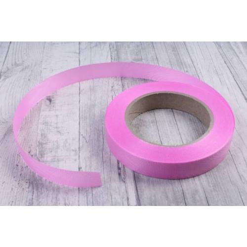 Лента полипропиленовая простая 2 см*50 ярд Однотонная тиснение дерево ярко-розовый 567686