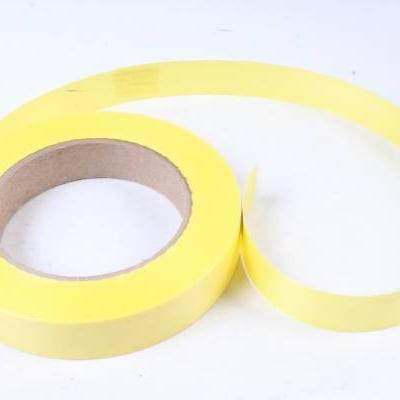 Лента полипропиленовая простая 2 см*50 ярд Однотонная тиснение дерево желтый 567682