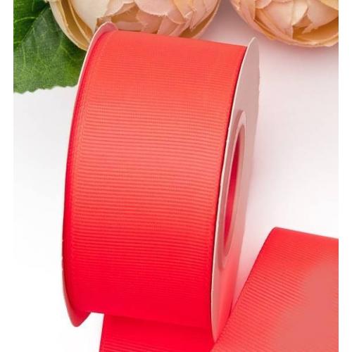 Лента репсовая 4 см 20 ярд 1 сорт ярко-коралловый 171056