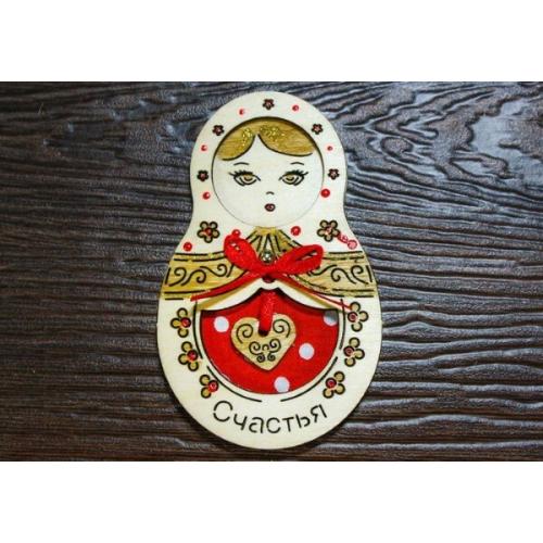 Магнит матрешка 'Счастья' 6.5*10 см 153080