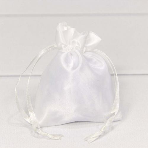 Мешочек подарочный атласный 10*12 см Белый 447079
