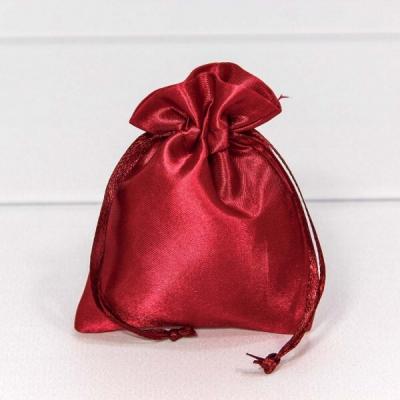 Мешочек подарочный атласный 10*12 см Бордовый 447082