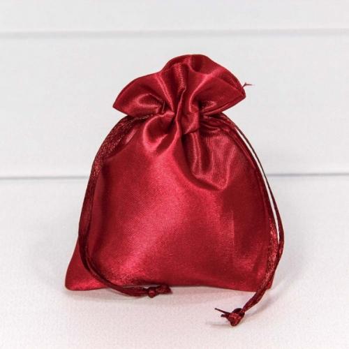Мешочек подарочный атласный 10*12 см Бордовый 447082