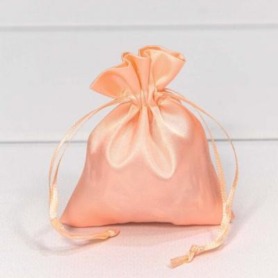 Мешочек подарочный атласный 10*12 см Светлый желто-розовый 447084