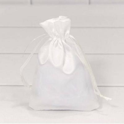 Мешочек подарочный атласный 12*15 см Белый 445441б