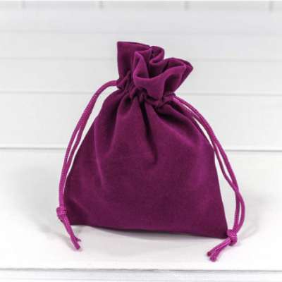 Мешочек подарочный бархатный 10*12 см Бордово-фиолетовый 4407912