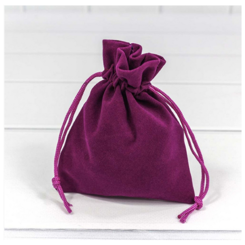Мешочек подарочный бархатный 10*12 см Бордово-фиолетовый 4407912
